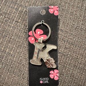 Island Girl Hawaii Keychain with K Initial